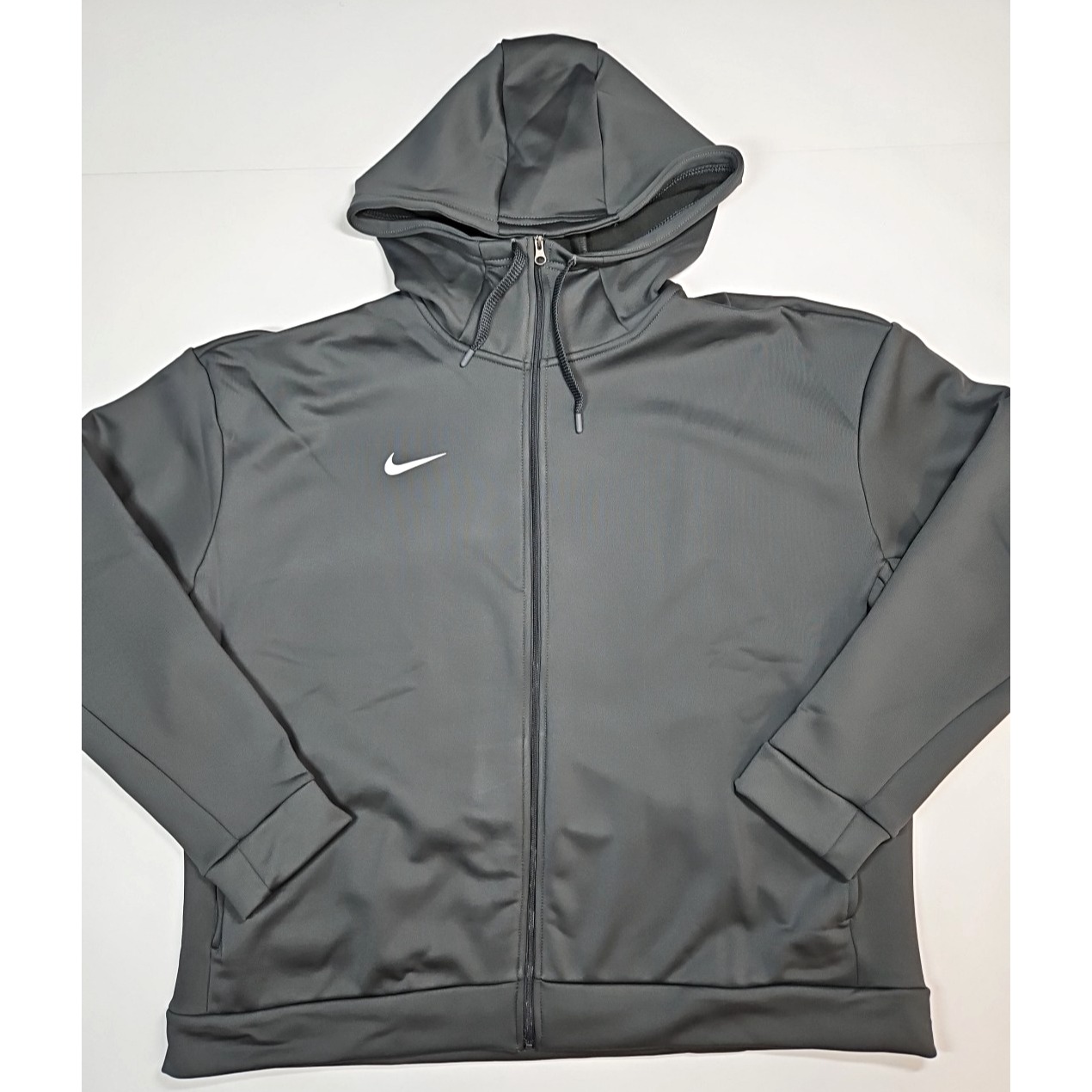 Nike Women's Dark Gray Therma-Fit Full-Zip Hooded Training Jacket Size Xl Nwt